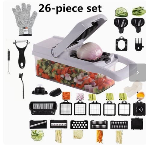 Cross-border multifunctional vegetable cutter, dicing artifact, onion cutting, fruit cutting, kitchen vegetable cutting machine, household grater
