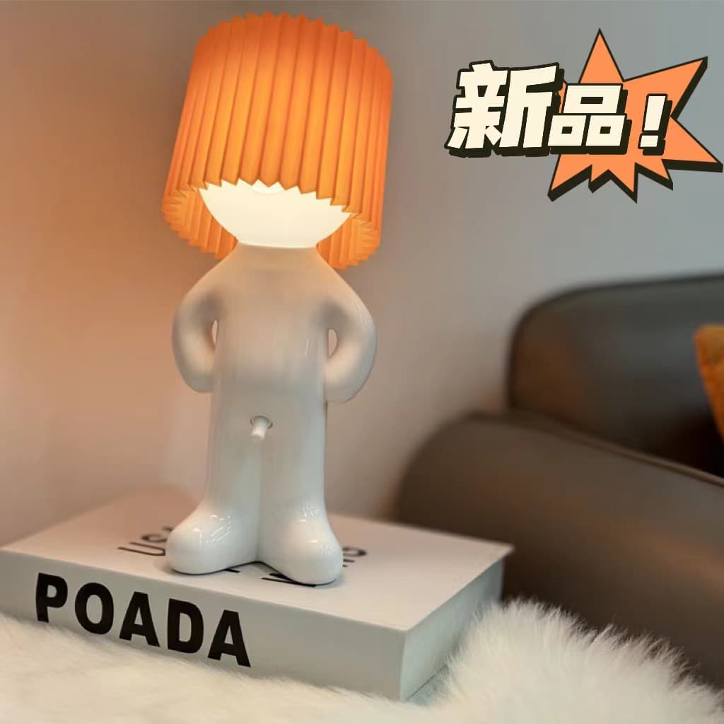 Drop-shipping cross-border hot-selling USB charging creative MR P shy desk lamp, bashful boy mischievous night light