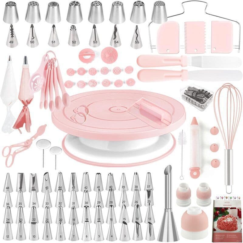 Amazon 137-piece cake turntable set, decorative piping nozzle, piping bag, food grade ready-made set