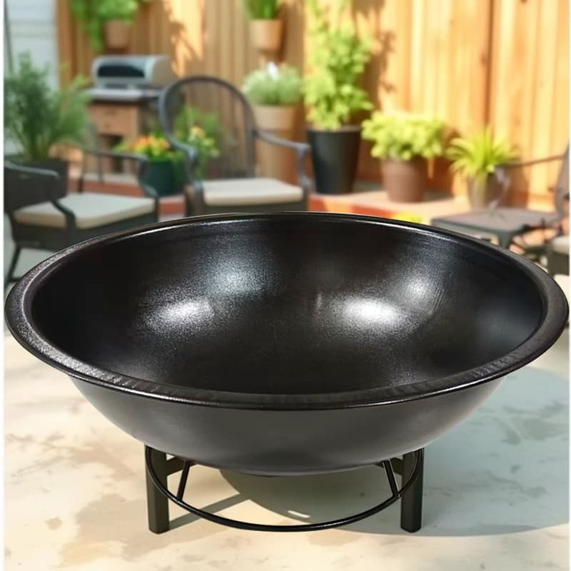 African Fire Pit with Classic Round Design Symbolizing Wholeness and Happiness, for Dispelling Misfortune and Red-hot Grilling