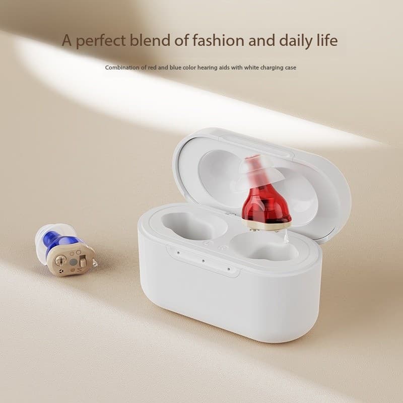 Cross-Border Best-Selling Rechargeable CIC Hearing Aid for Seniors, Sound Amplifier with Charging Case Accessories