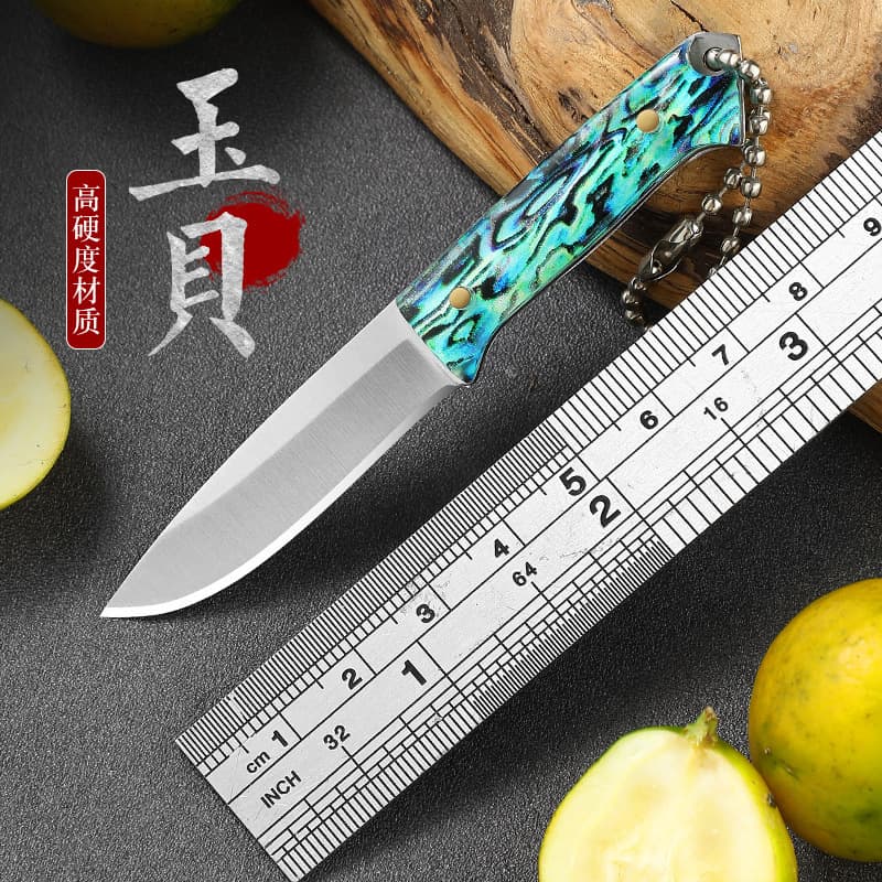 Creative Exquisite Small Straight Knife Portable Outdoor Knife Self-Defense Fruit Knife Pocket Knife Pendant Camping BBQ Meat Knife