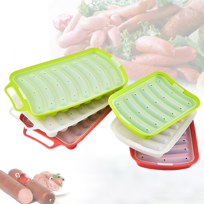 Silicone Sausage Mold for Homemade Baby Steamed Meat Sticks, Infant Food Molds for Small and Large Hot Dog Shaped Containers