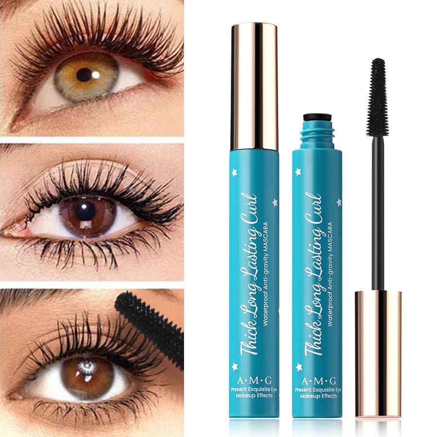 Cross-border Supply AMG Green Box Mascara Waterproof Sweat-proof Lengthening Curling Non-smudge Cosmetics Wholesale Mascara