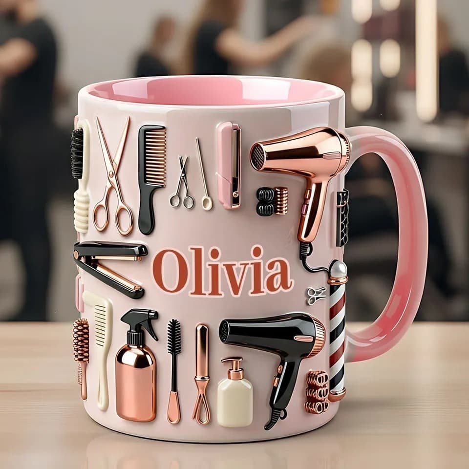 Cross-border Hairdresser Accent Mug Pink Proud Hairdresser Theme Mug