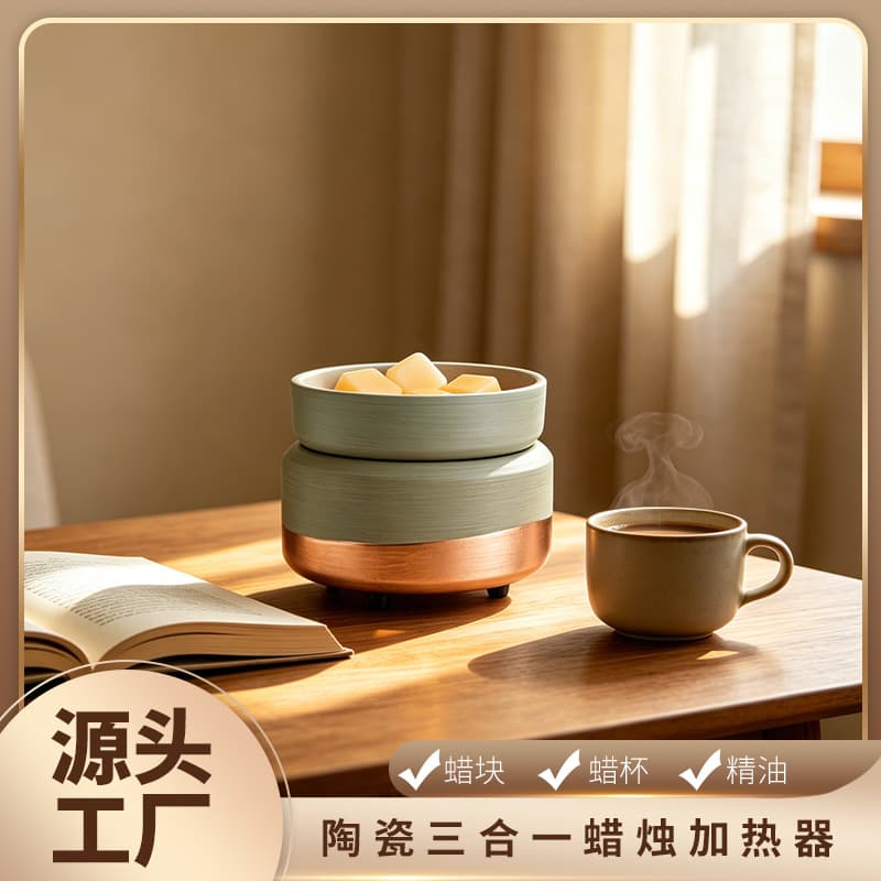 Cross-border Supply American Minimalist Two-tone Ceramic Color-changing Wax Warmer Electric Heating Plate Aromatherapy Burner Wholesale