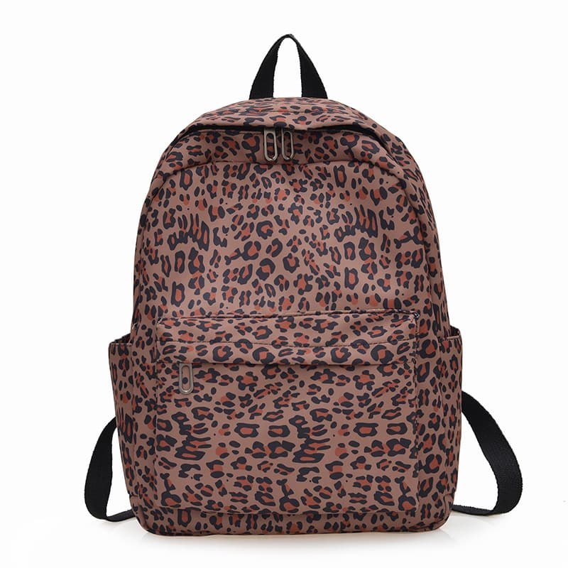 New Cross-border Student Backpack for Women, Retro Leopard Print Laptop Travel Backpack for Middle and High School Students, Lightweight