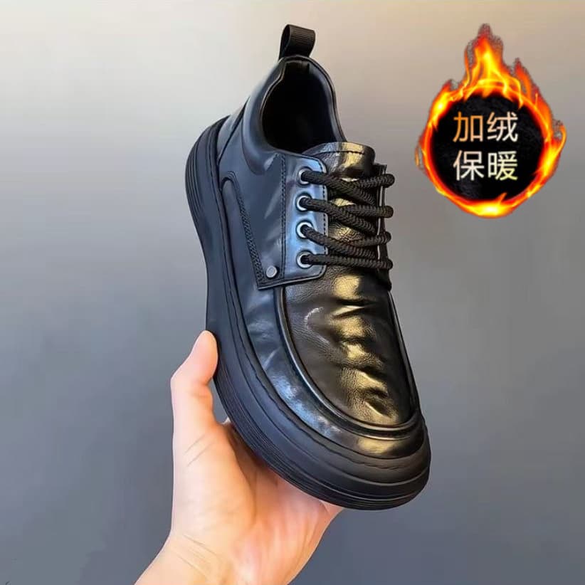 Autumn Men's Soft Leather Business Casual Shoes British Style Fashion Trendy Loafers Lightweight Black Shoes