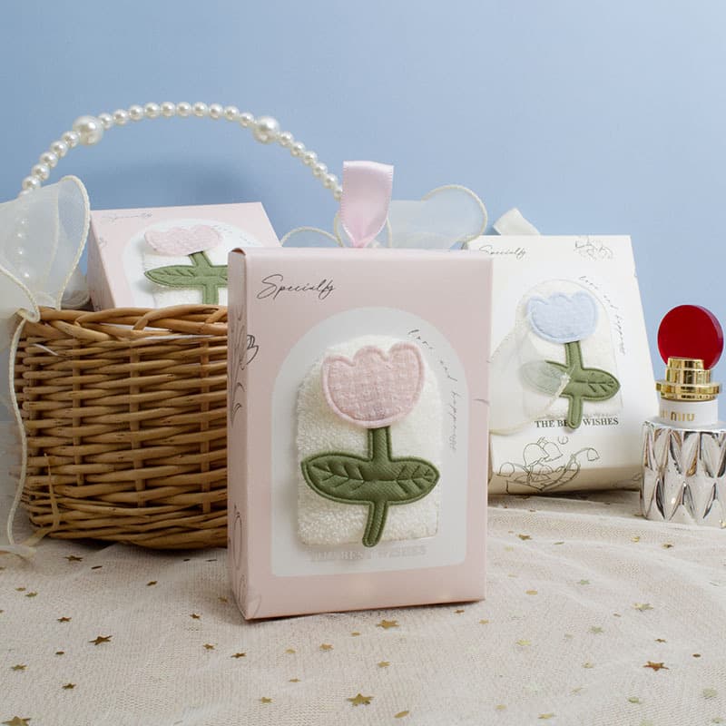 Tulip Washcloth & Towel Gift Box Set - Wedding/New Year/Christmas Souvenir Wholesale