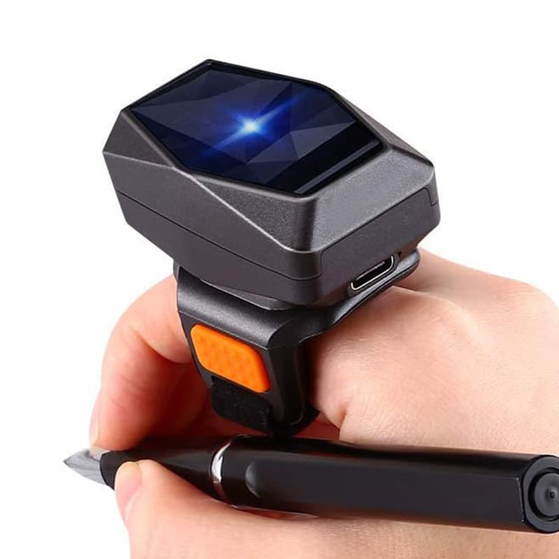 Ring Wireless Barcode Scanner 1D 2D Portable Laser Bluetooth Ring Scanner