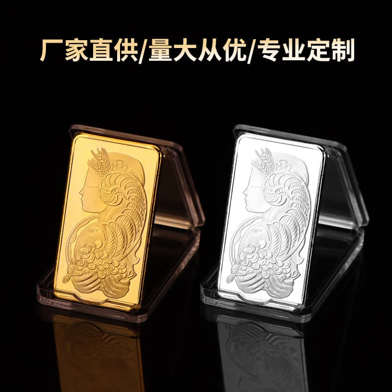 Swiss Bank Goddess Gold Bar Commemorative Coin 1 oz Shaped Gold Coin Foreign Currency Collectible Coin Square Gold-Plated Block