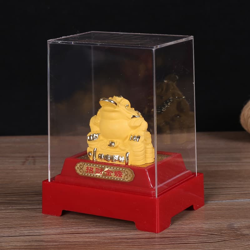 Wholesale of velvet golden toad ornaments. Customized commemorative craft gifts for Jucai Zhaocai Office 4S store.