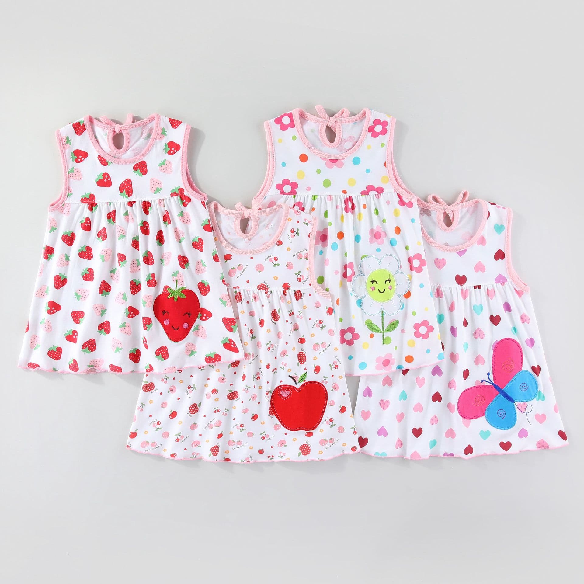 Girls' Summer New Princess Dress Baby Home Sleepwear Vest Dress