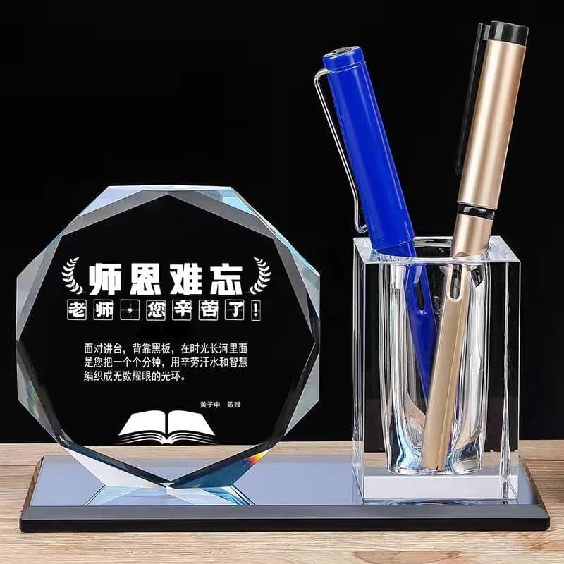 Crystal Pen Holder Ornament Graduation Gift Making for Teachers Class Reunion Teacher's Day Souvenir Creative Gift