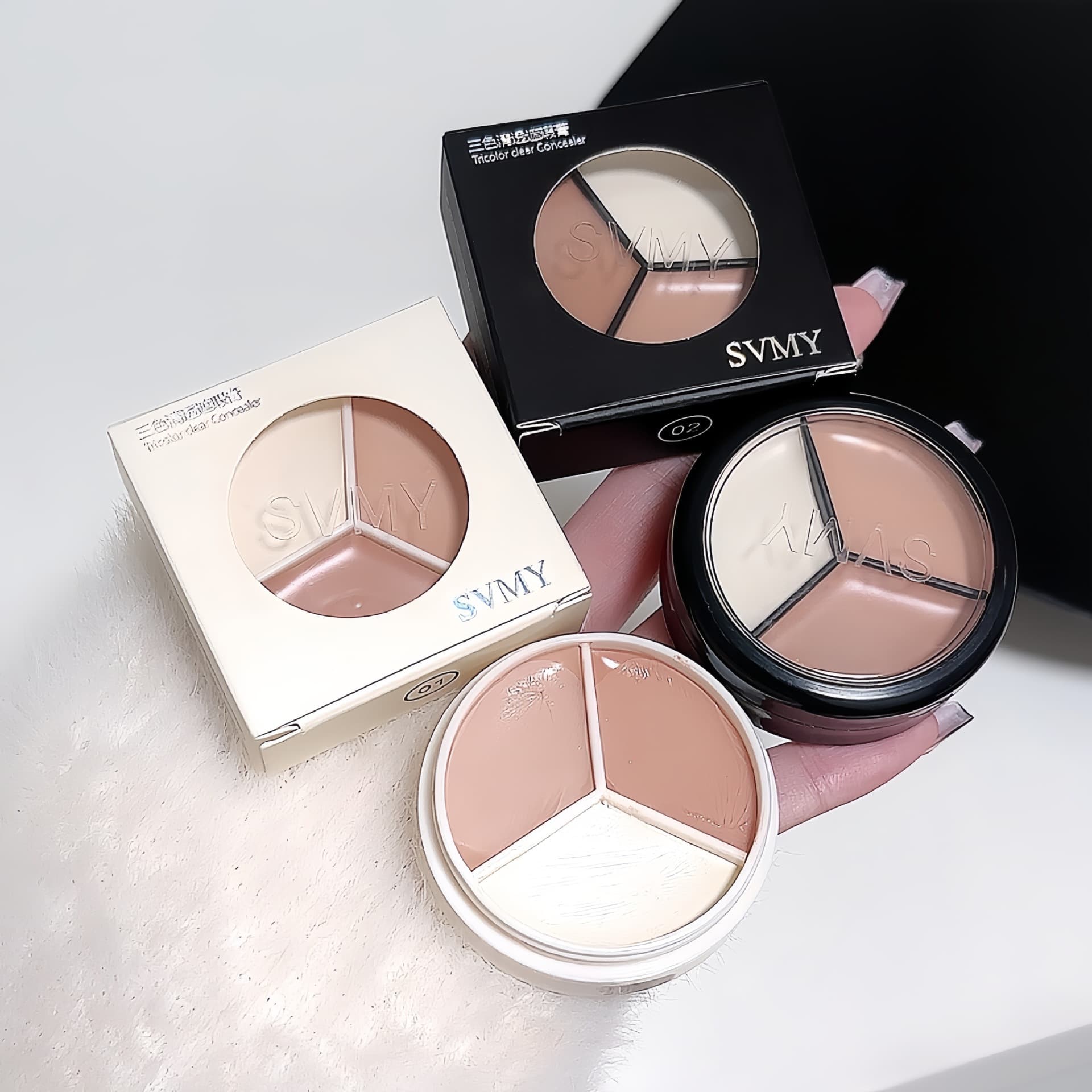 Best-selling three-color clear concealer, isolation and contouring foundation to cover freckles, acne marks, and dark circles 3.3g