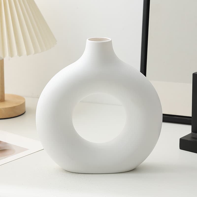 Trendy Pineapple Pattern Plastic Decorative Water Ripple Vase, Anti-Fall Rope Waist Origami Vase, Light Luxury Living Room Ornament