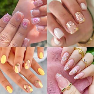 Cross-border Spring/Summer Nail Art Collection 24pcs Pink White Floral French Wearable Nail Tips Short Square Printed Nail Wraps Wholesale