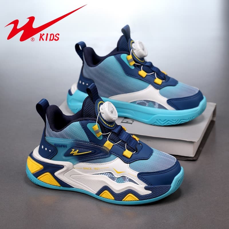 Double Star Boys Shoes 2025 Autumn and Winter New Leather Running Sports Shoes Non-Slip Shock Absorbing Girls Light Basketball Shoes