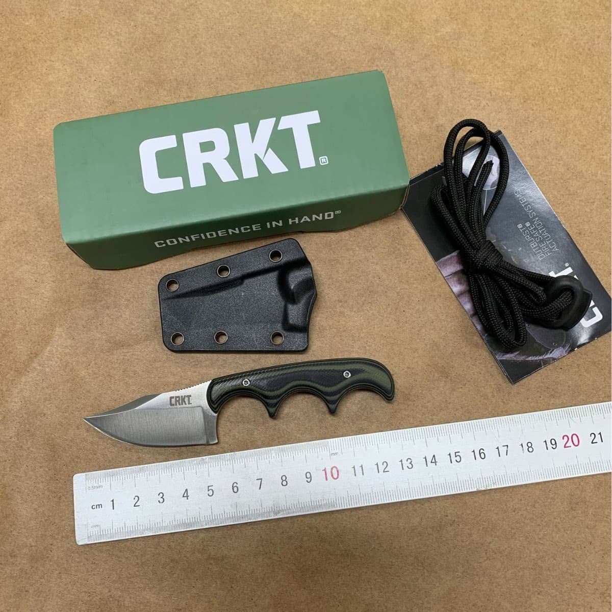 Amazon CRKT Outdoor Camping EDC Knife Portable Self-Defense Straight Knife High Hardness Sharp Utility Knife G10 Handle