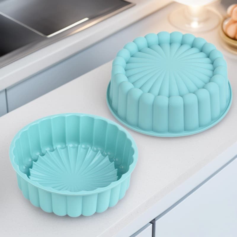Cross-Border Silicone Cake Mold, Food-Grade Cake Mold, Baking Bread Pan, High-Temperature Resistant Household Oven Utensils, Single Mold