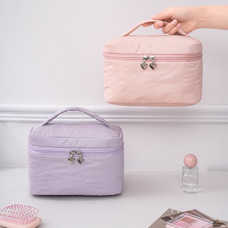New Butterfly Dance Flip-Top Cosmetic Bag, Large Capacity Makeup Organizer, Travel Portable Waterproof Makeup Bag