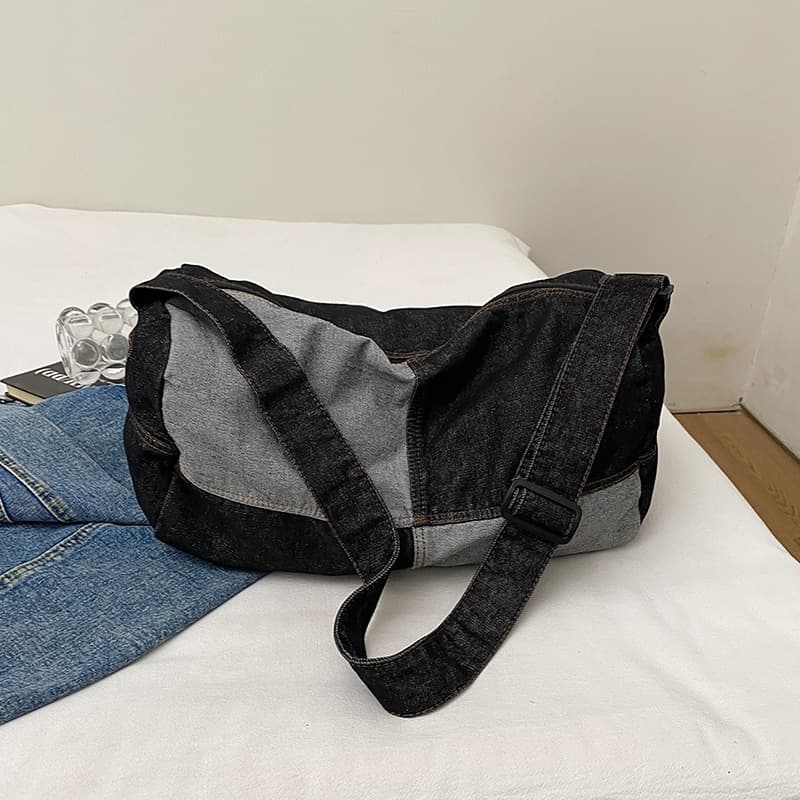 Factory Supply Japanese Style Single Shoulder Bag for Students, Commuting, Business Travel, Crossbody Bag, Large Capacity Denim Canvas Bag, New Arrival
