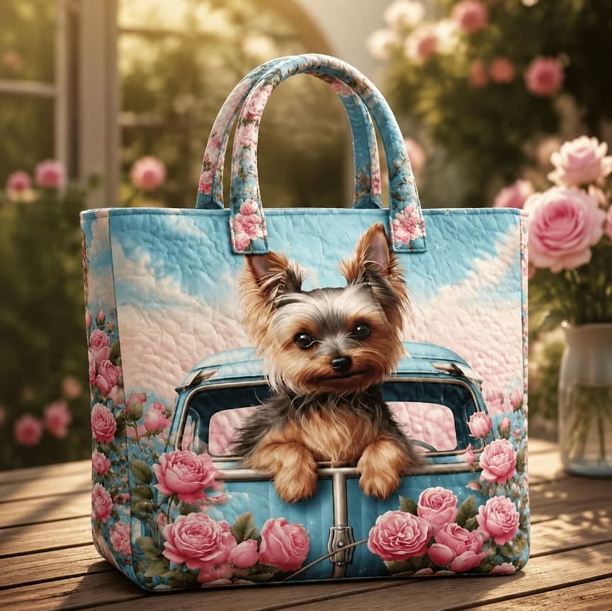 TEMU Hot-Selling Image Independent Site Amazon New Digital Print Quilted Tote Bag Commuter Casual Padded Cotton Bag