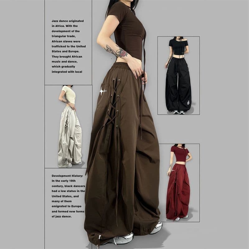 American Style Work Pants 2026 Plus Size Micro-Fat High Waist Slimming Wide Leg Pants Women Spring Summer Casual Jazz Dance Pants