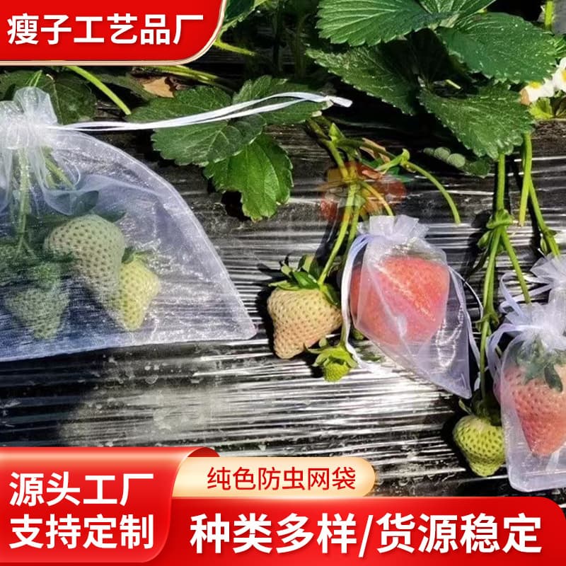 Specialty fruit protective mesh bagging, bird and insect net bags, tomatoes, grapes, fruit bagging.
