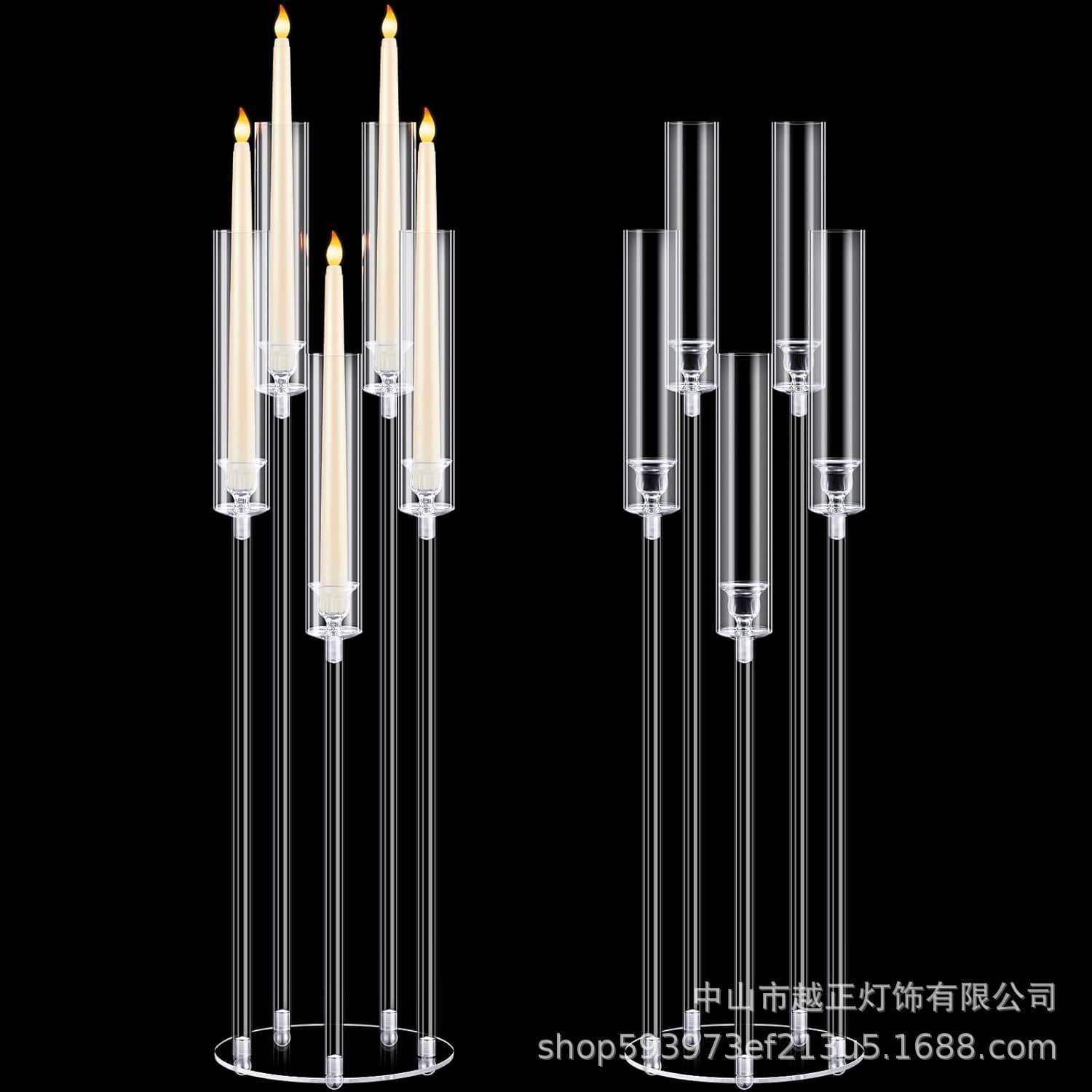 New Wedding Decoration Transparent Acrylic Square Candle Holder Crystal Aisle Decor Cross-border