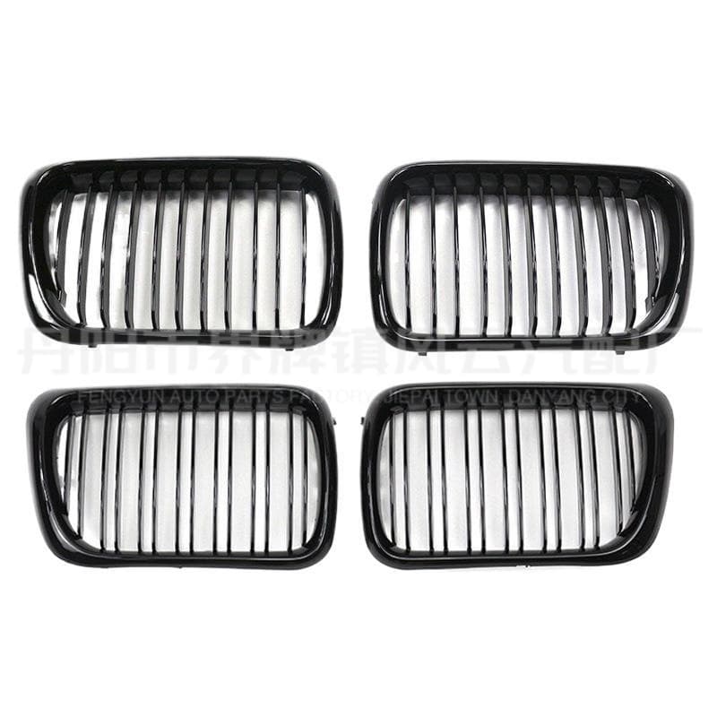 For 1996-1999 BMW 3 Series E36 Single/Dual Line Grille Three-Color Front Grille Carbon Texture Bumper