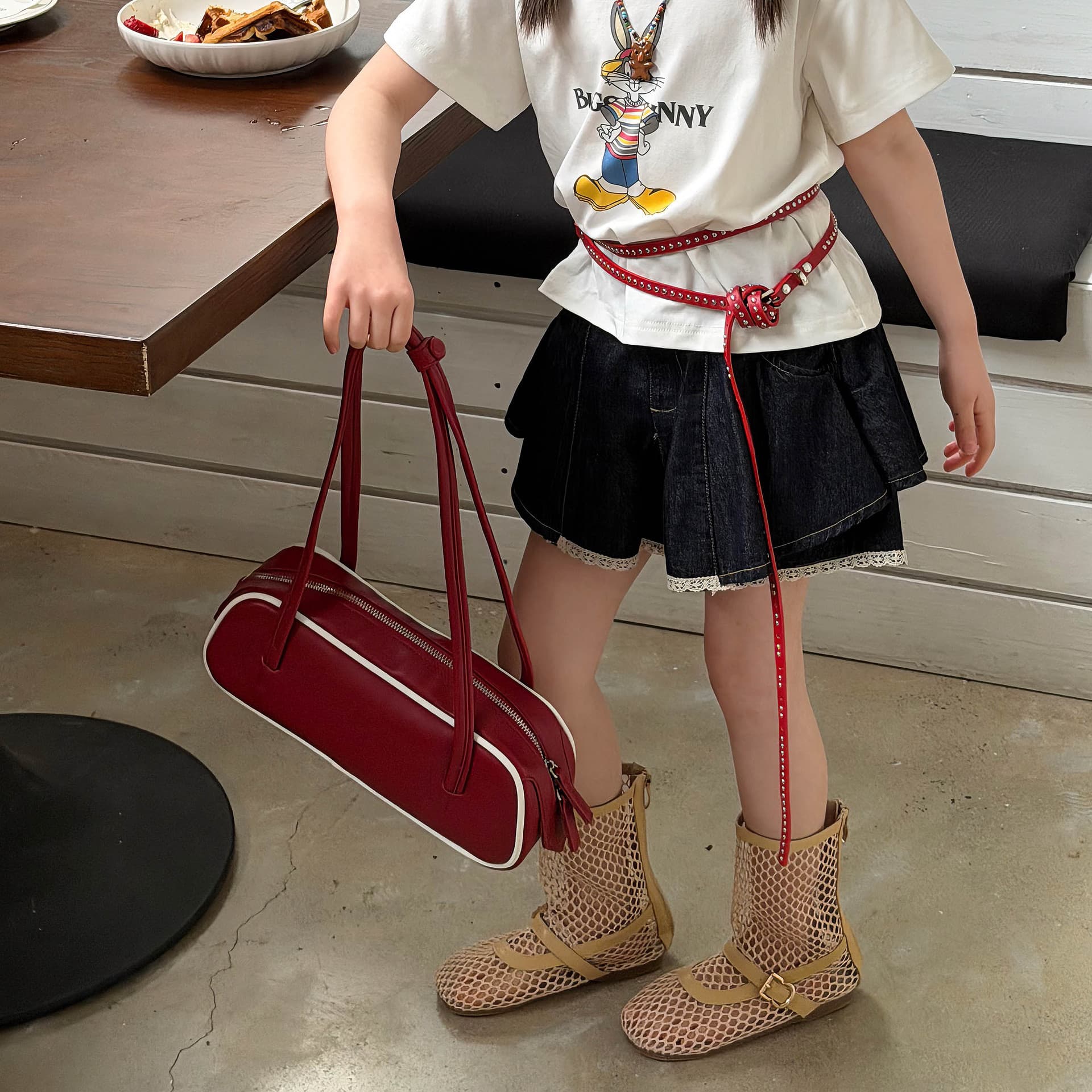 Fuguo Girls 2026 Summer New Korean Style Denim Skirt Short Skirt Children's Versatile Skirt Pants Design Sense Cargo Hot Pants