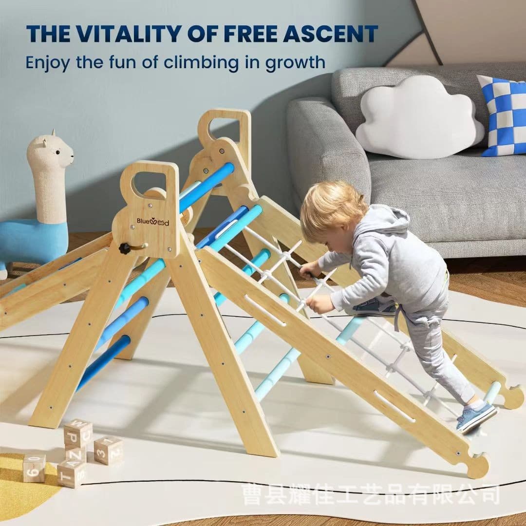Wooden Indoor Baby Jungle Gym Climbing Frame Children's Playground Climbing Toys Kindergarten Sensory Training