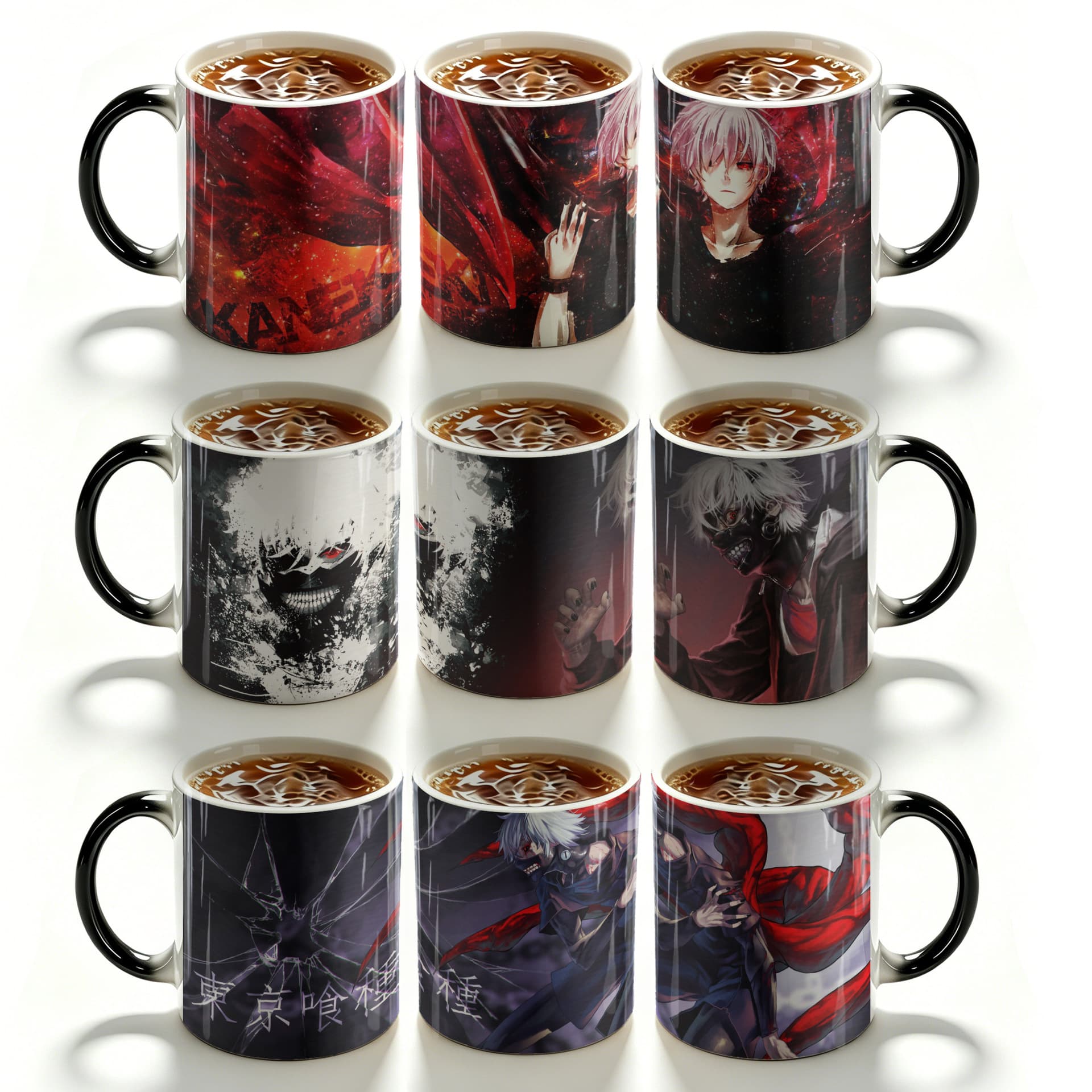 Foreign trade tokyo ghoul Tokyo Ghoul color changing mug ceramic hot coffee gift mug wholesale