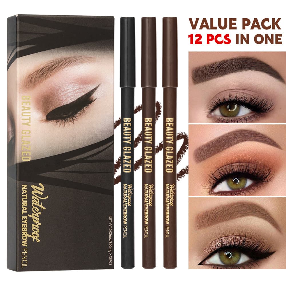 BEAUTY GLAZED Cross-Border Sweat-Proof Wooden Eyeliner & Eyebrow Pencil Dual-Use Makeup Pen for Aegyo Sal Natural Wild Brows