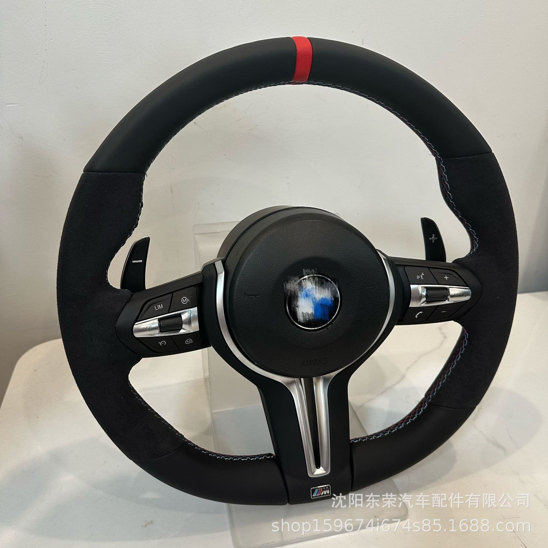 For BMW F Chassis 1 2 3 4 5 6 7 Series X1 X2 X3 X4 X5 X6 Modified MP Red Badge Suede Steering Wheel