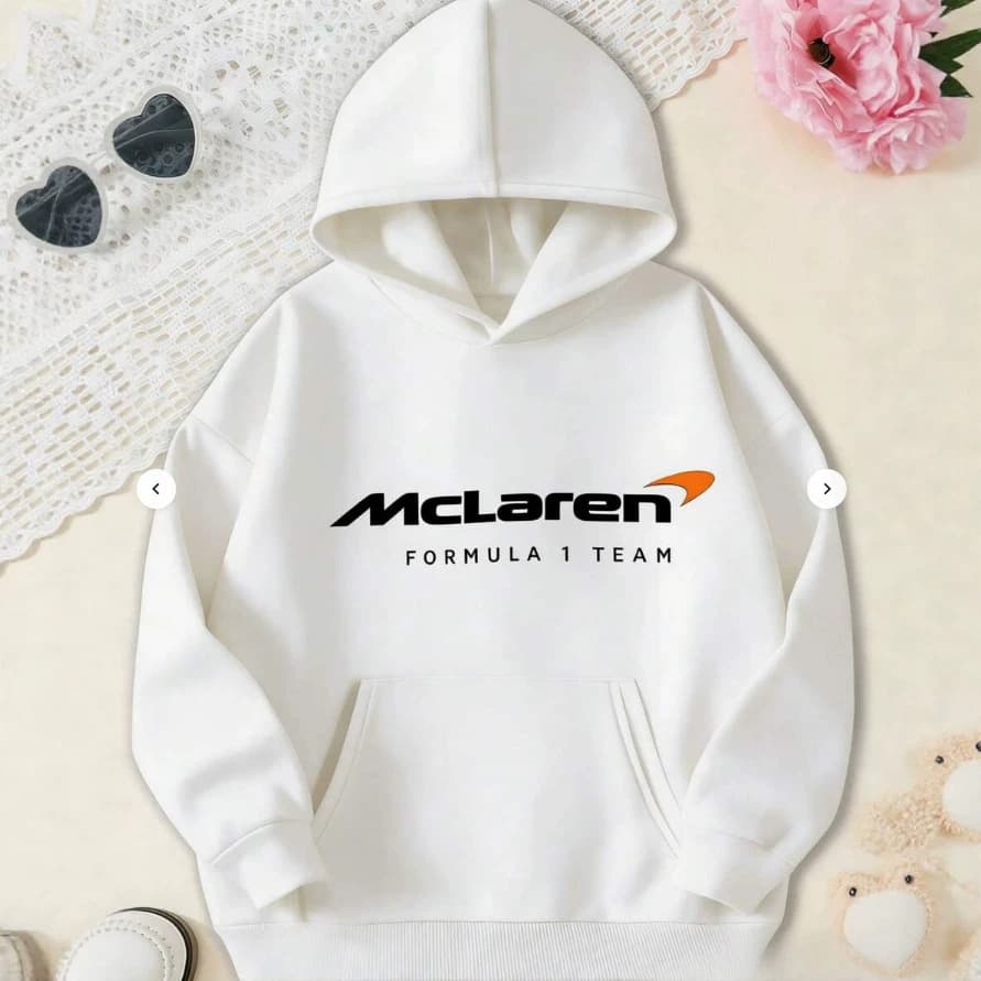 Cross-border European and American style McLaren racing team hooded sweatshirt for women loose letter print couple style autumn and winter trendy brand