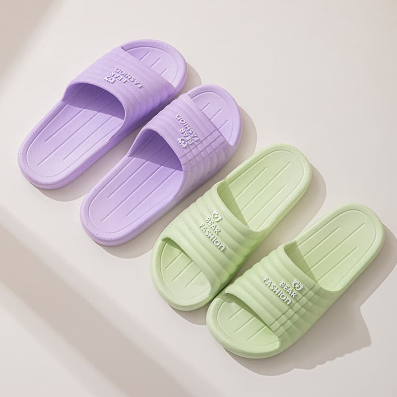 New Couple Thick Sole Anti-Slip Summer Slippers for Women, Bathroom Shower Soft Sole PVC Slippers for Men, Indoor Home