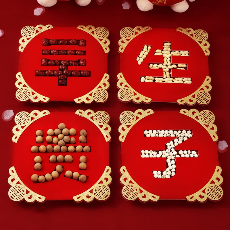 Early Birth of a Son Dried Fruit Set Wedding Bedding Mold Wedding Engagement New Home Decoration Bed Arrangement Supplies