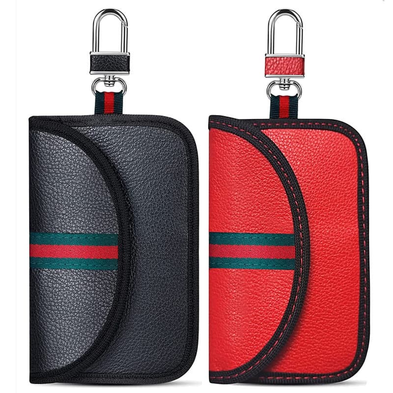 In Stock Car Key Signal Blocking Pouch 2-Pack Faraday Keyless Entry RFID Anti-Theft Key Bag Gift Box