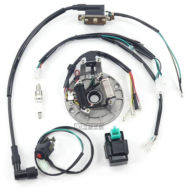 Off-road Motorcycle ATV Beach Car Parts 50 70 90 110CC Wiring Harness Coil Ignition Electric Kick Start