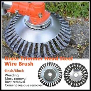 Upgraded Weed Trimmer Disc Twisted Wire Mowing Wheel, 8-inch Steel Wire Weed Removal Wheel, Agricultural Machinery Part