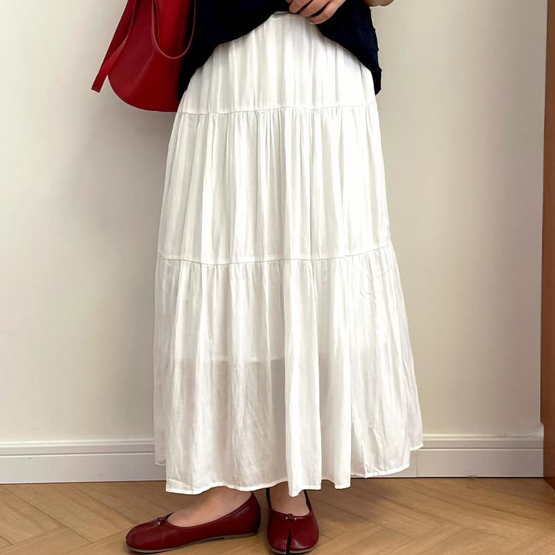 Plus Size Women's Versatile Casual A-Line Skirt Age-Defying Elegant Layered Skirt 2026 Summer Fat mm Half Skirt NQ1537