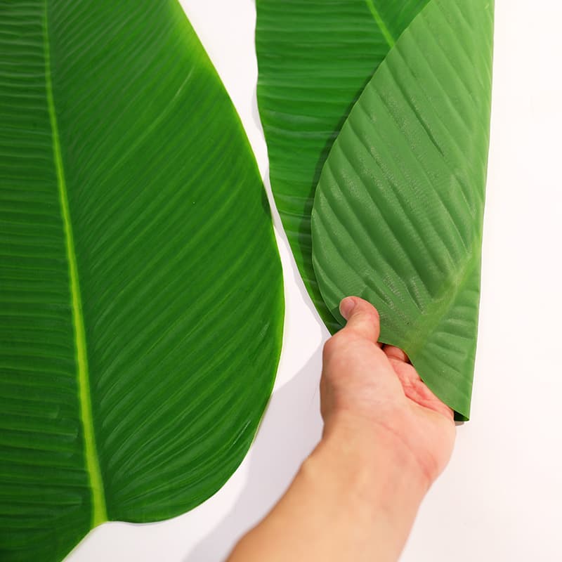 Artificial Banana Leaf Large Leaf Fabric Decoration for Fruit Display, Banana Table Mat, Fake Plant Green Leaf Arrangement