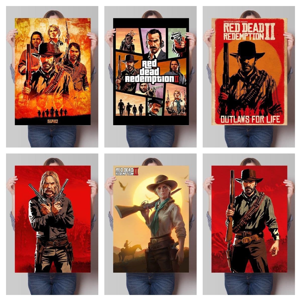 Red Dead Redemption 2 Game Poster Large Wall Sticker Decal Wallpaper