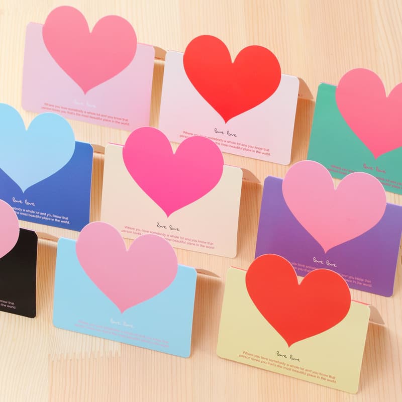 Universal Heart-Shaped Greeting Cards for Valentine's Day, Birthdays, and Wholesale Postcards