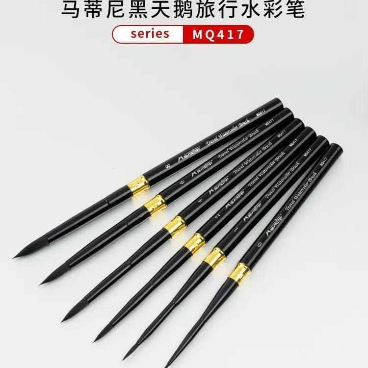 Matin Travel Pencil MQ417 Chinchilla Hair Watercolor Pen Black Swan Watercolor Brush Pen For Sketching Travel Suit