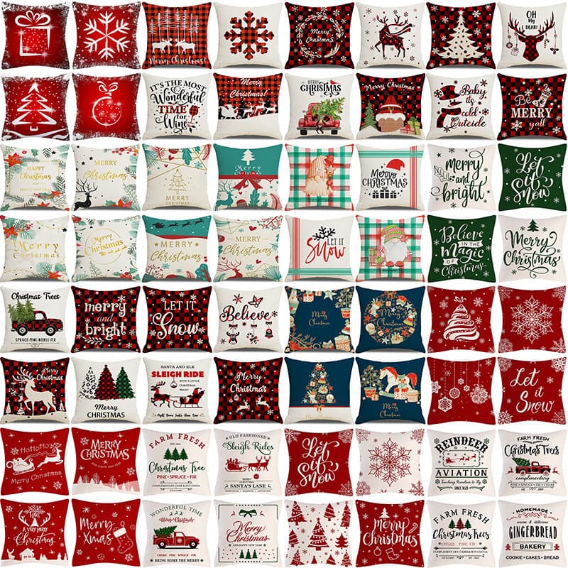 2025 New Amazon Christmas Pillow Cover Set Party Holiday Cushion Sofa Pillow Case
