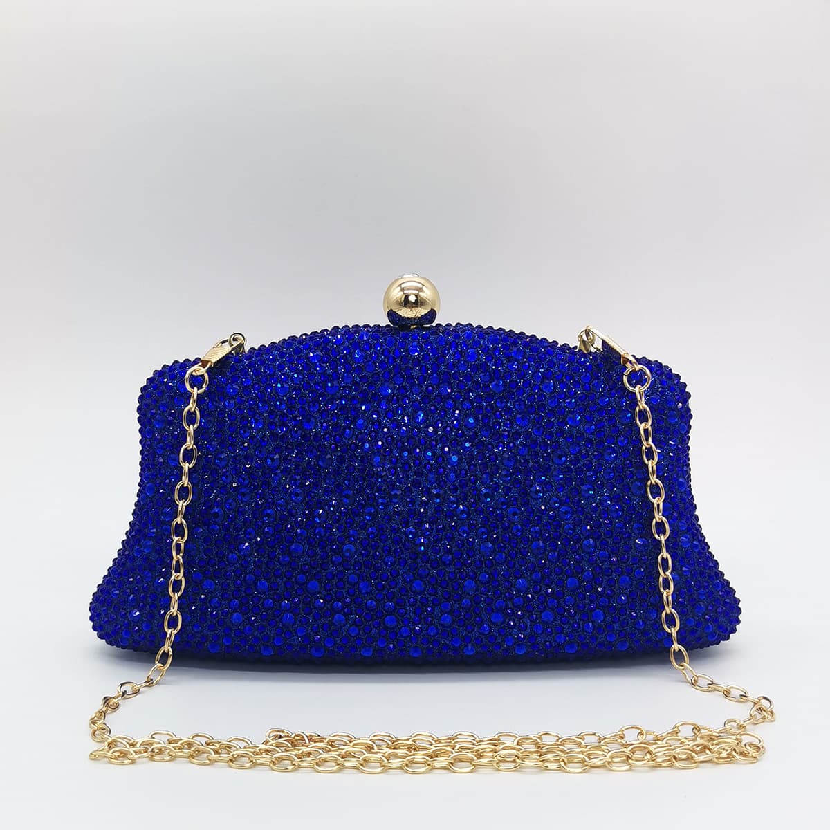 Full Drill Blue Crystal Evening Bags Handheld Party Nightclub Outfit Accessories Hard Shell Box Bag Stylish Cross-Border Trend