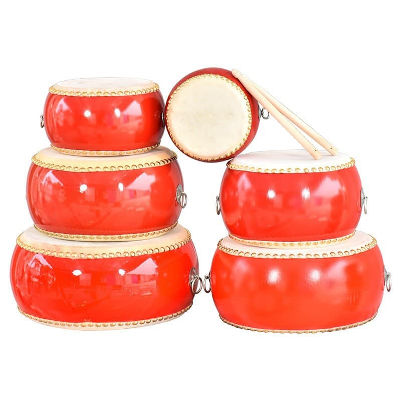 Cowhide Drum Tanggu Luogu Flat Drum Cowhide Small Drum Children's Drum Early Education Educational Big Drum Chinese Drum Percussion Instrument Drum